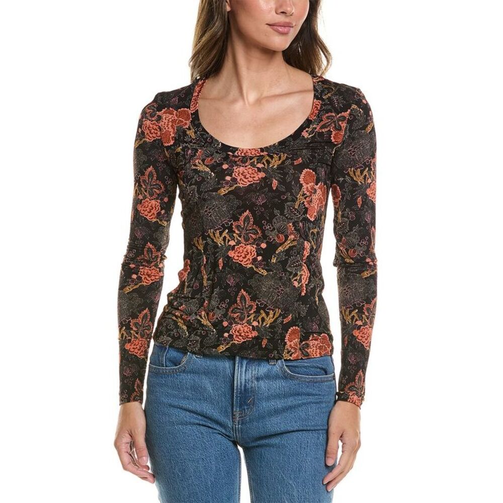 Ulla Johnson Womens Aris Jersey U-Neck Top